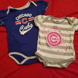2 Girls Chicago Cubs Onesie